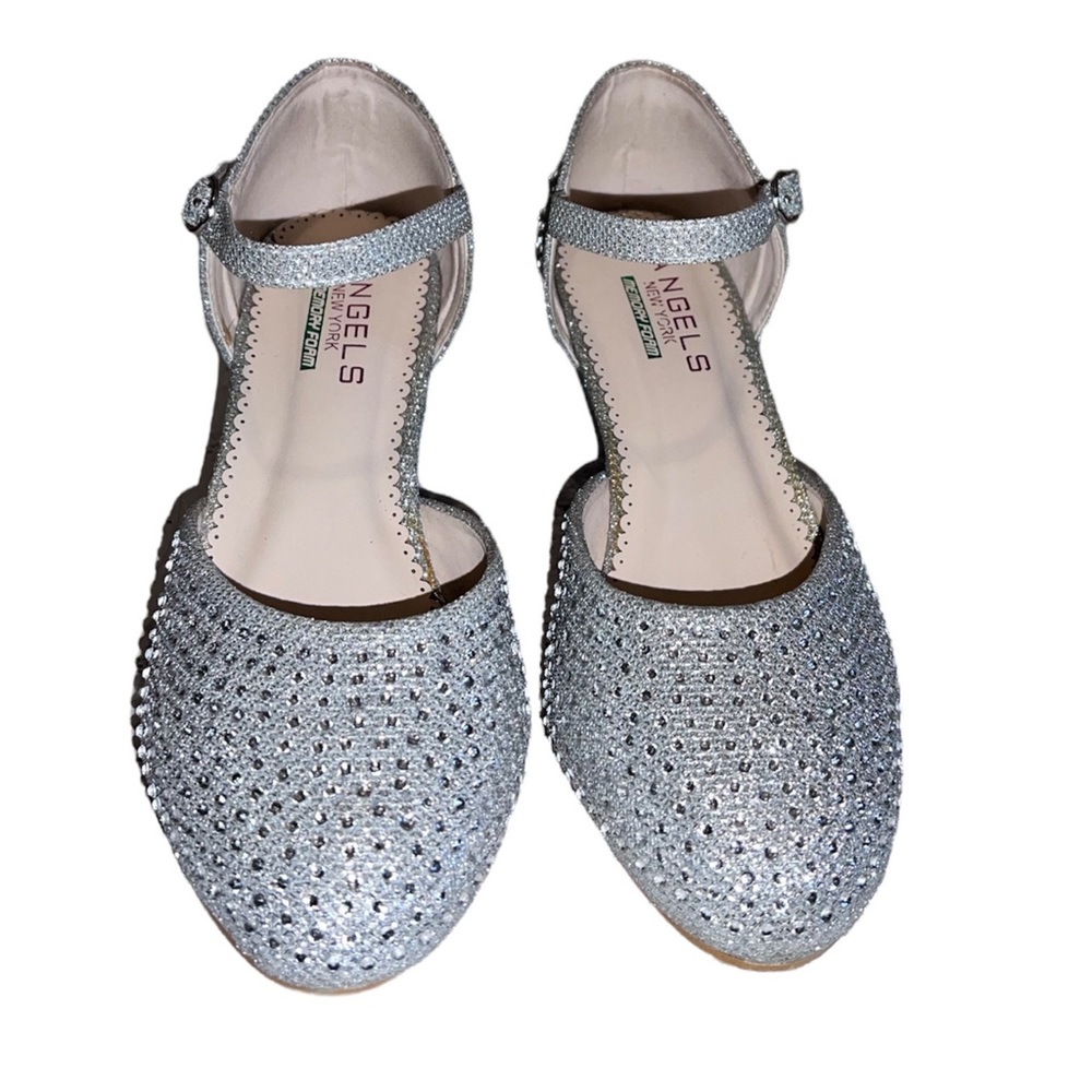 Angel's New York Rhinestone Single Strap Dress Shoes, Size 4